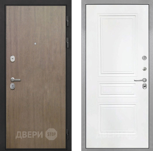 Входная металлическая Дверь Интекрон (INTECRON) Гектор Венге Коричневый ФЛ-243 Белый матовый в Рузе