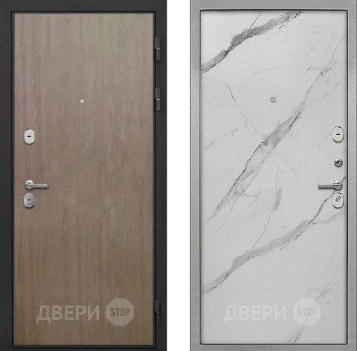 Входная металлическая Дверь Интекрон (INTECRON) Гектор Венге Коричневый Гладкая Мрамор натуральный арктик в Рузе