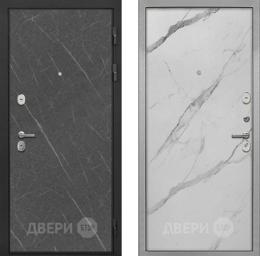 Входная металлическая Дверь Интекрон (INTECRON) Гектор Гранит Лава Оникс Гладкая Мрамор натуральный арктик в Рузе