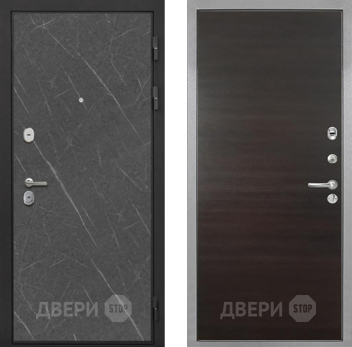 Входная металлическая Дверь Интекрон (INTECRON) Гектор Гранит Лава Оникс Гладкая Эковенге поперечный в Рузе