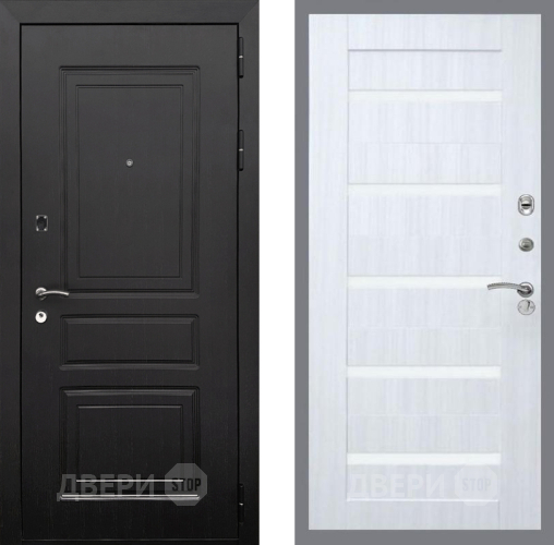 Входная металлическая Дверь Рекс (REX) 6 Венге СБ-14 стекло белое Сандал белый в Рузе