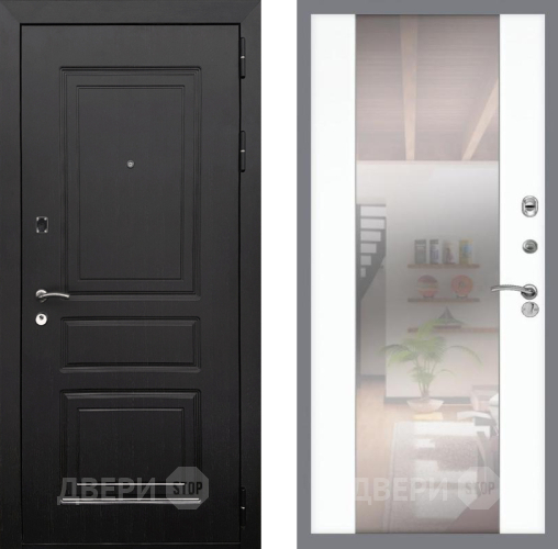 Входная металлическая Дверь Рекс (REX) 6 Венге СБ-16 Зеркало Силк Сноу в Рузе