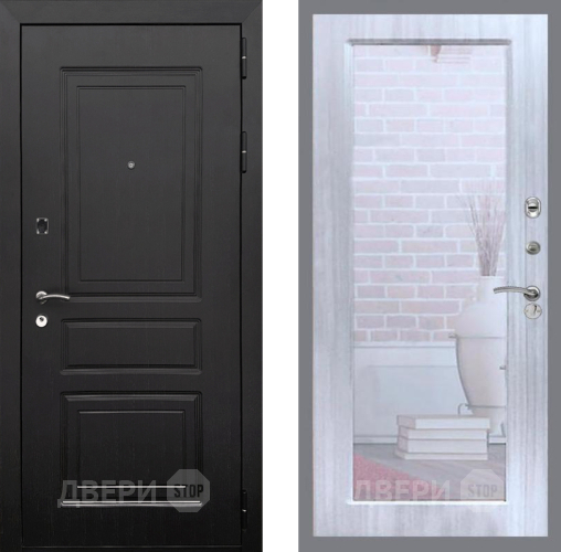 Входная металлическая Дверь Рекс (REX) 6 Венге Зеркало Пастораль Сандал белый в Рузе