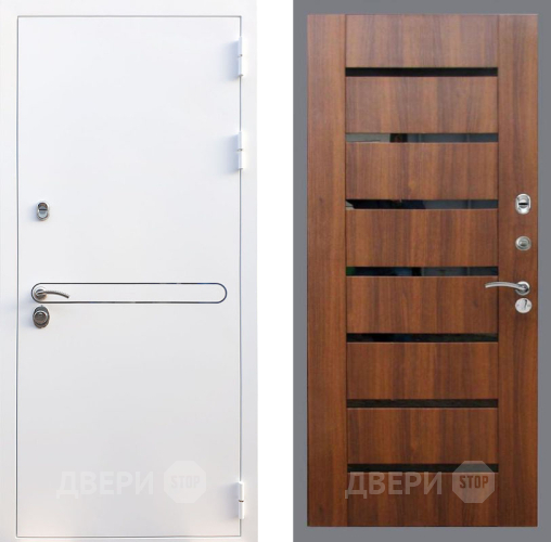 Входная металлическая Дверь Рекс (REX) 27 СБ-14 стекло черное Орех бренди в Рузе