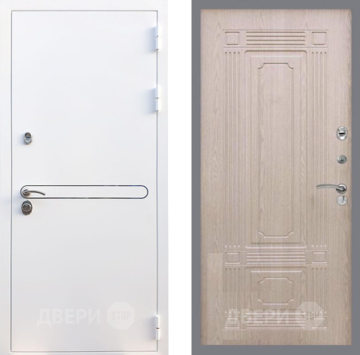 Входная металлическая Дверь Рекс (REX) 27 FL-2 Беленый дуб в Рузе