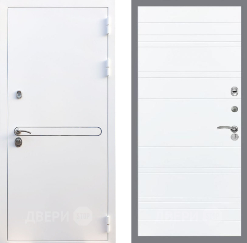 Входная металлическая Дверь Рекс (REX) 27 Line Силк Сноу в Рузе