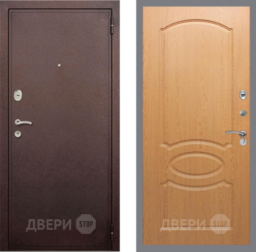 Входная металлическая Дверь Рекс (REX) 2 Медный Антик FL-128 Дуб в Рузе