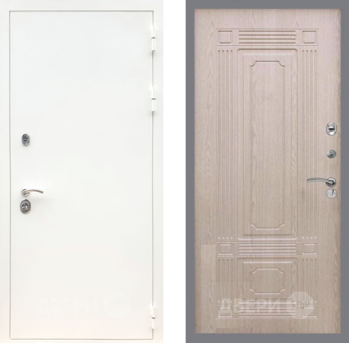 Входная металлическая Дверь Рекс (REX) 5 Белая Шагрень FL-2 Беленый дуб в Рузе