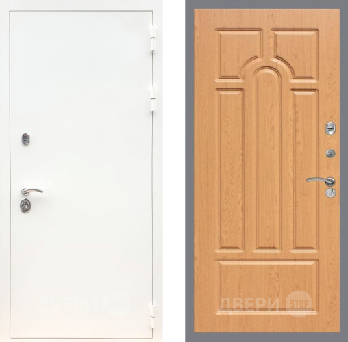 Входная металлическая Дверь Рекс (REX) 5 Белая Шагрень FL-58 Дуб в Рузе