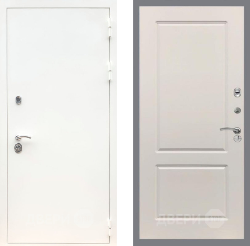 Входная металлическая Дверь Рекс (REX) 5 Белая Шагрень FL-117 Шампань в Рузе