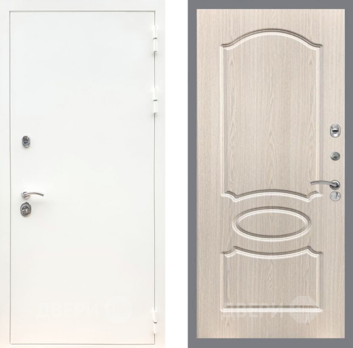 Дверь Рекс (REX) 5 Белая Шагрень FL-128 Беленый дуб в Рузе