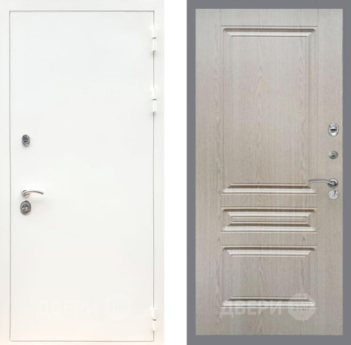 Входная металлическая Дверь Рекс (REX) 5 Белая Шагрень FL-243 Беленый дуб в Рузе