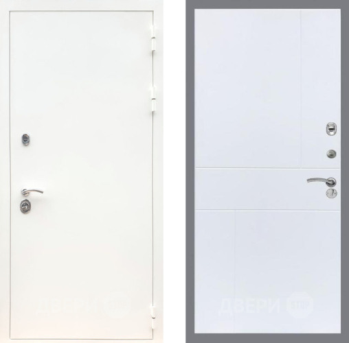 Входная металлическая Дверь Рекс (REX) 5 Белая Шагрень FL-290 Силк Сноу в Рузе