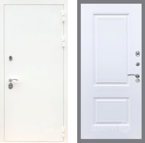 Входная металлическая Дверь Рекс (REX) 5 Белая Шагрень Смальта Силк Сноу в Рузе