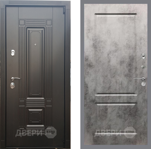 Входная металлическая Дверь Рекс (REX) 9 FL-117 Бетон темный в Рузе