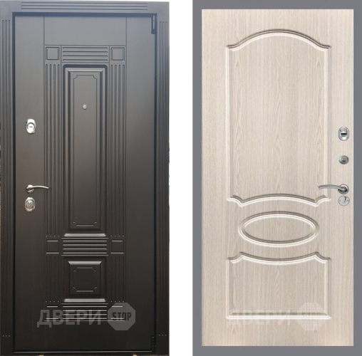 Входная металлическая Дверь Рекс (REX) 9 FL-128 Беленый дуб в Рузе