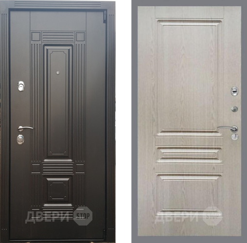 Входная металлическая Дверь Рекс (REX) 9 FL-243 Беленый дуб в Рузе