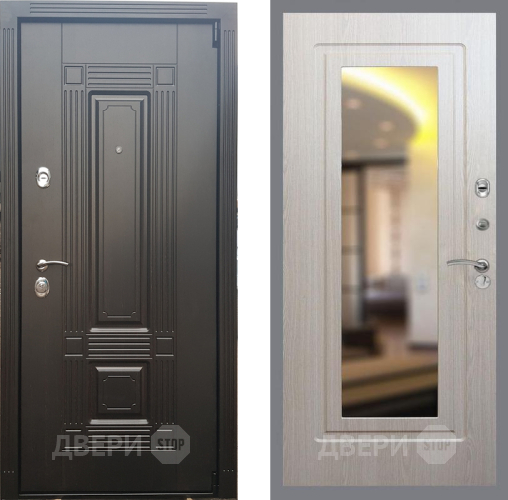 Входная металлическая Дверь Рекс (REX) 9 FLZ-120 Беленый дуб в Рузе