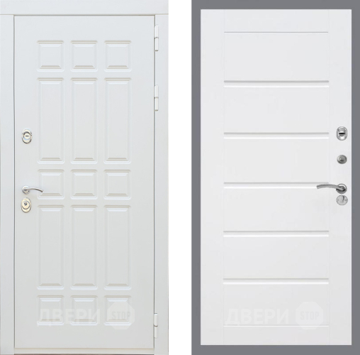 Входная металлическая Дверь Рекс (REX) 8 Силк Сноу Сити Белый ясень в Рузе