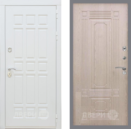 Входная металлическая Дверь Рекс (REX) 8 Силк Сноу FL-2 Беленый дуб в Рузе