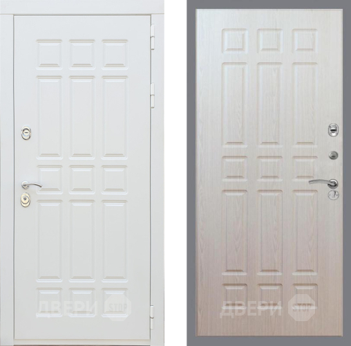 Входная металлическая Дверь Рекс (REX) 8 Силк Сноу FL-33 Беленый дуб в Рузе
