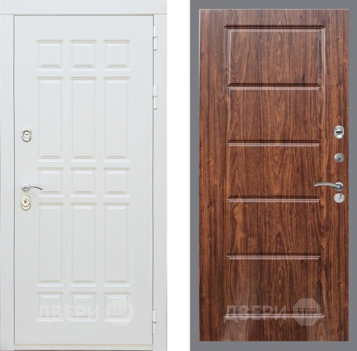 Входная металлическая Дверь Рекс (REX) 8 Силк Сноу FL-39 орех тисненый в Рузе