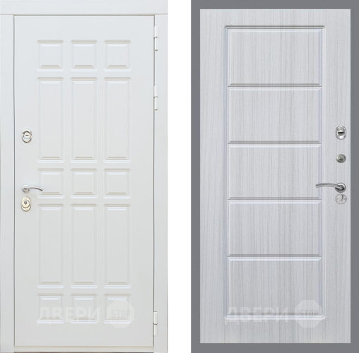 Входная металлическая Дверь Рекс (REX) 8 Силк Сноу FL-39 Сандал белый в Рузе