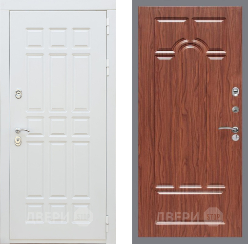 Входная металлическая Дверь Рекс (REX) 8 Силк Сноу FL-58 орех тисненый в Рузе