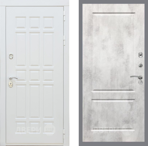 Входная металлическая Дверь Рекс (REX) 8 Силк Сноу FL-117 Бетон светлый в Рузе