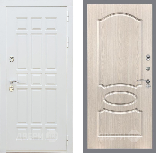 Входная металлическая Дверь Рекс (REX) 8 Силк Сноу FL-128 Беленый дуб в Рузе