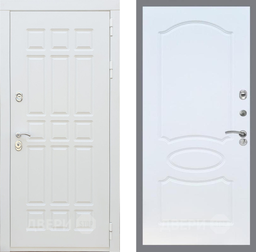 Входная металлическая Дверь Рекс (REX) 8 Силк Сноу FL-128 Белый ясень в Рузе
