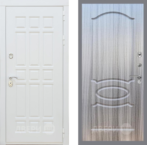 Входная металлическая Дверь Рекс (REX) 8 Силк Сноу FL-128 Сандал грей в Рузе