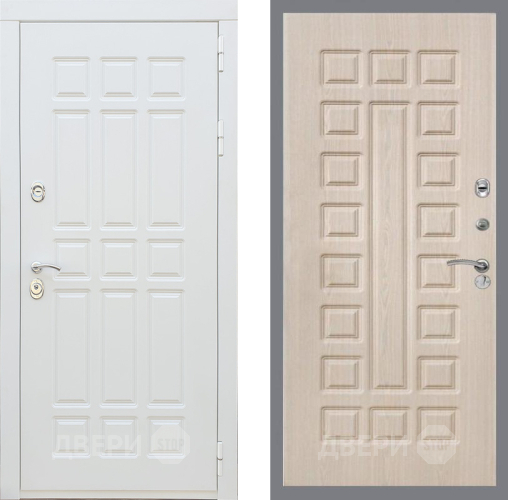 Входная металлическая Дверь Рекс (REX) 8 Силк Сноу FL-183 Беленый дуб в Рузе