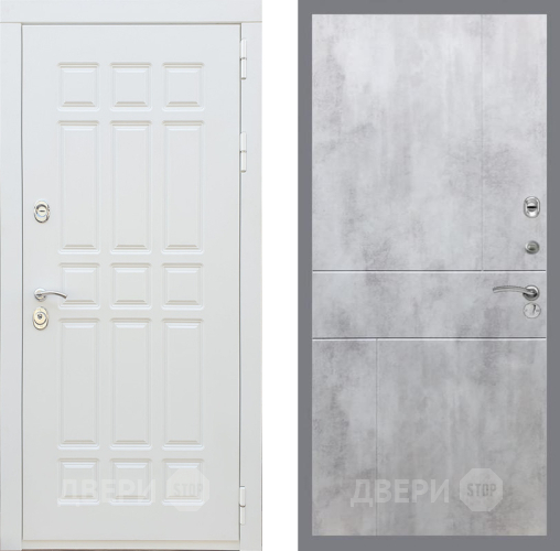 Входная металлическая Дверь Рекс (REX) 8 Силк Сноу FL-290 Бетон светлый в Рузе