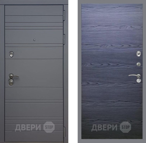 Дверь Рекс (REX) 14 силк титан GL Дуб тангенальный черный в Рузе