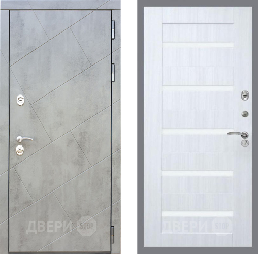 Входная металлическая Дверь Рекс (REX) 22 СБ-14 стекло белое Сандал белый в Рузе