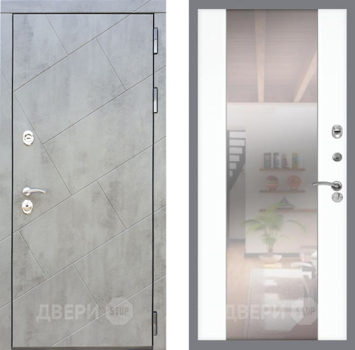 Входная металлическая Дверь Рекс (REX) 22 СБ-16 Зеркало Силк Сноу в Рузе