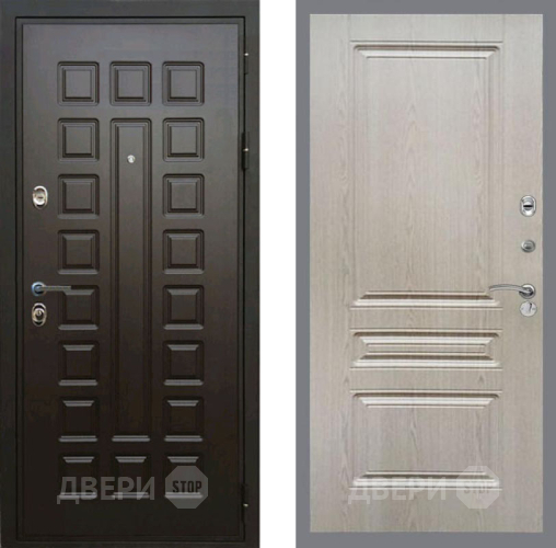 Входная металлическая Дверь Рекс (REX) Премиум 3к FL-243 Беленый дуб в Рузе