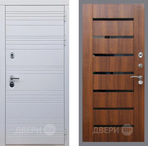 Входная металлическая Дверь Рекс (REX) 14 Силк Сноу СБ-14 стекло черное Орех бренди в Рузе