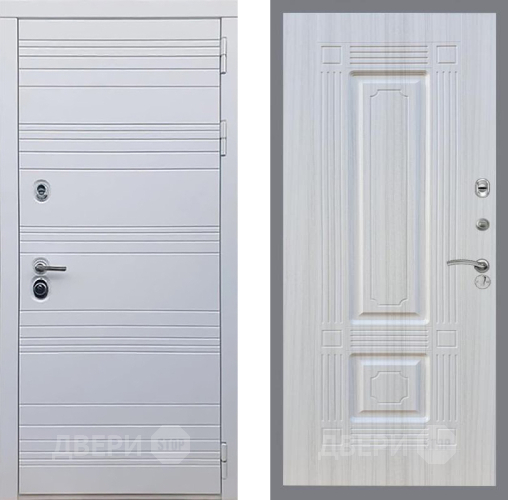 Входная металлическая Дверь Рекс (REX) 14 Силк Сноу FL-2 Сандал белый в Рузе