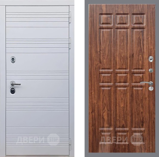 Входная металлическая Дверь Рекс (REX) 14 Силк Сноу FL-33 орех тисненый в Рузе