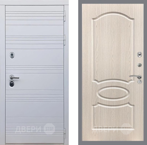 Входная металлическая Дверь Рекс (REX) 14 Силк Сноу FL-128 Беленый дуб в Рузе
