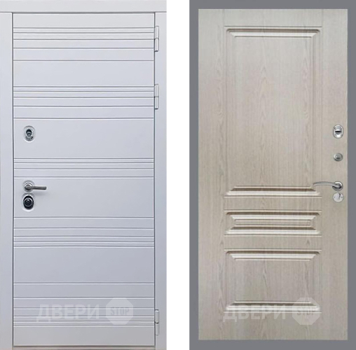 Входная металлическая Дверь Рекс (REX) 14 Силк Сноу FL-243 Беленый дуб в Рузе
