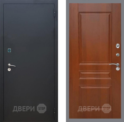 Входная металлическая Дверь Рекс (REX) 1A Черный Муар FL-243 Итальянский орех в Рузе