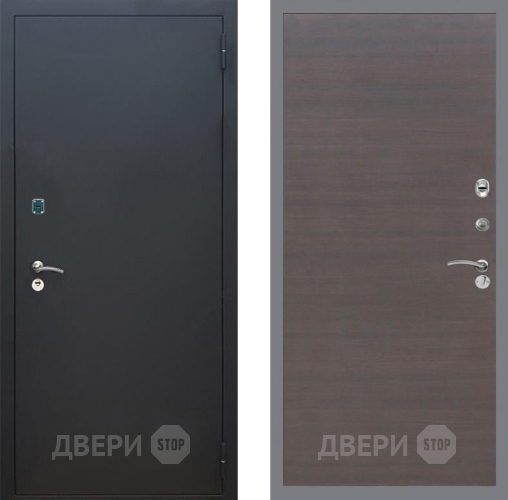 Входная металлическая Дверь Рекс (REX) 1A Черный Муар GL венге поперечный в Рузе