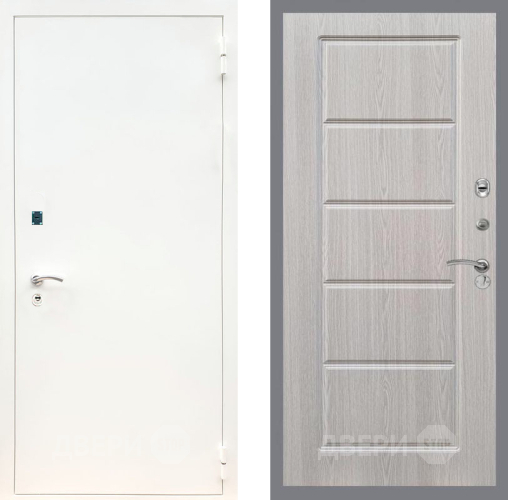 Входная металлическая Дверь Рекс (REX) 1А Белая шагрень FL-39 Беленый дуб в Рузе