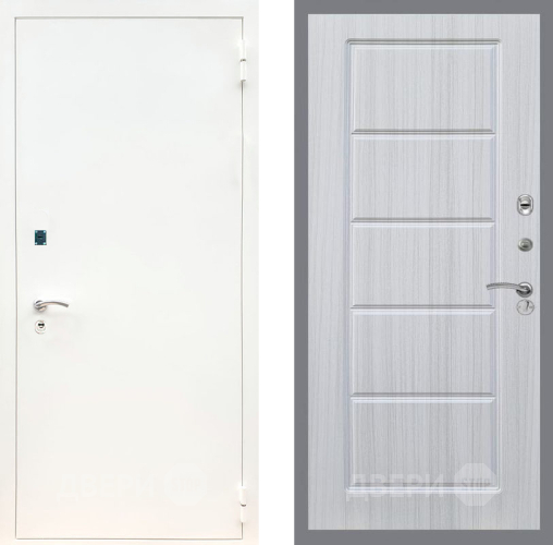 Входная металлическая Дверь Рекс (REX) 1А Белая шагрень FL-39 Сандал белый в Рузе