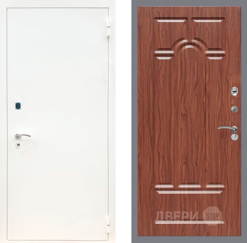 Входная металлическая Дверь Рекс (REX) 1А Белая шагрень FL-58 орех тисненый в Рузе