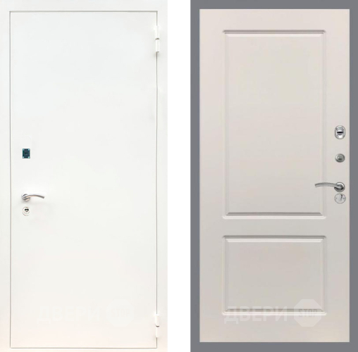 Входная металлическая Дверь Рекс (REX) 1А Белая шагрень FL-117 Шампань в Рузе