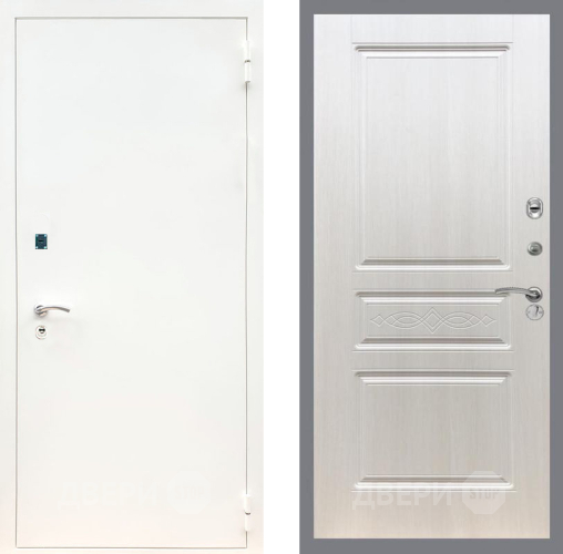 Входная металлическая Дверь Рекс (REX) 1А Белая шагрень FL-243 Лиственница беж в Рузе